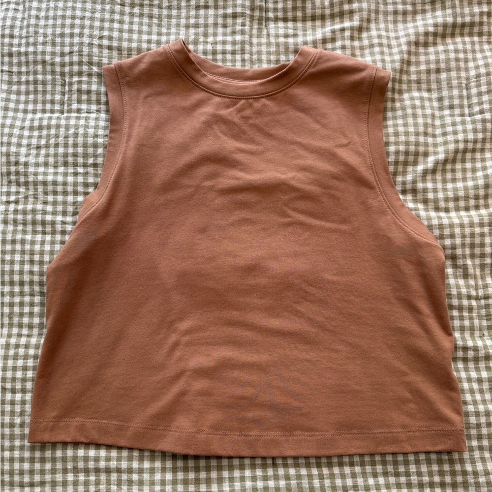 a new day Cropped Muscle Tank Top - Rust Brown